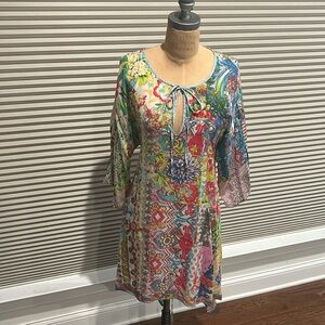 Johnny Was rayon top. Size large blue